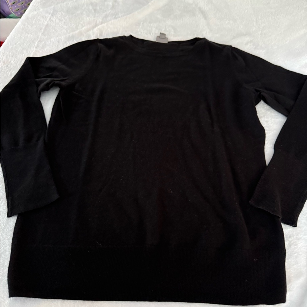 Worthington 2 Black Sweaters Pink Cream Striped Sweater 3 Lot M - Picture 9 of 10